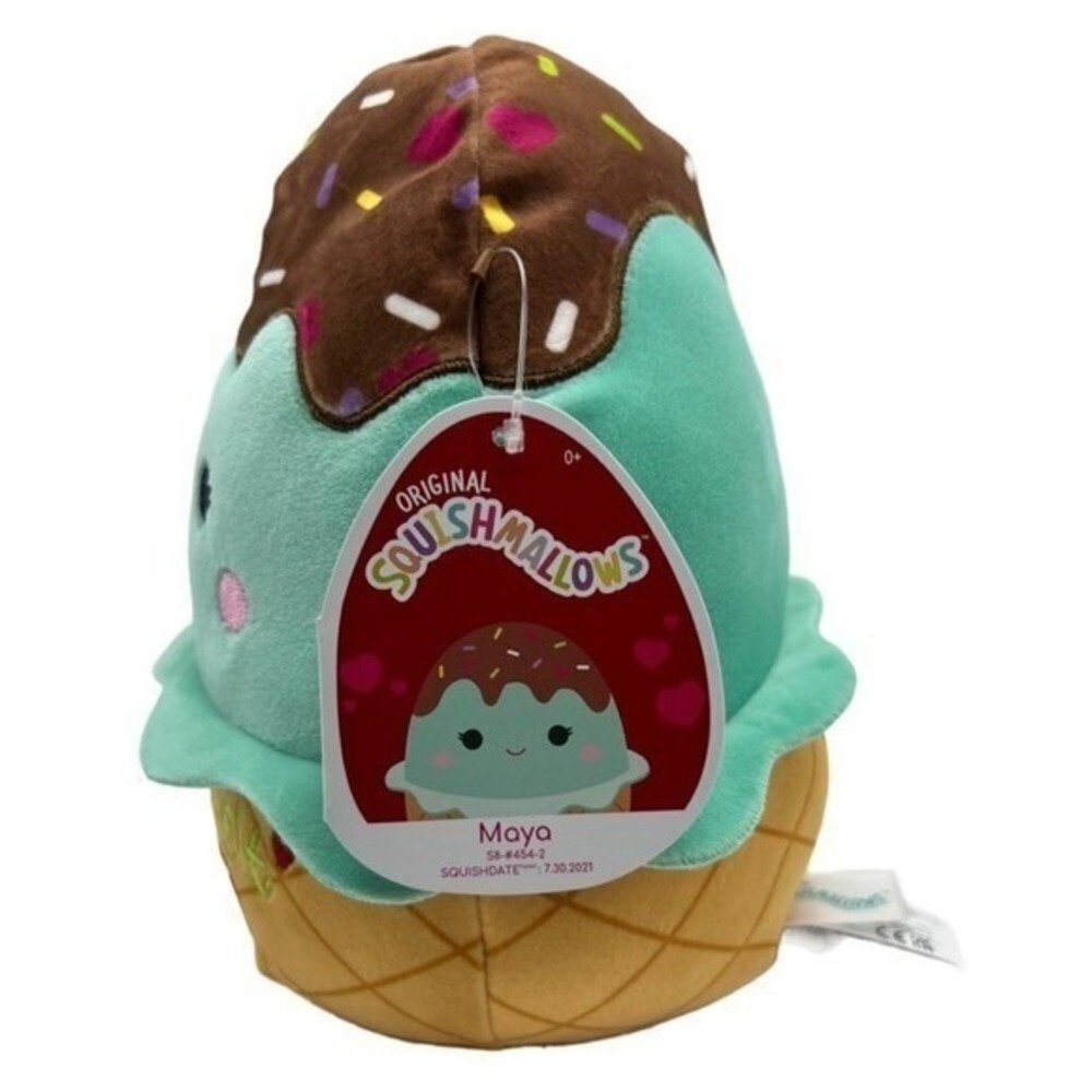 Squishmallows 8" Maya the Mint Ice Cream Valentine You Melt My Heart Plush NEW - Picture 3 of 4